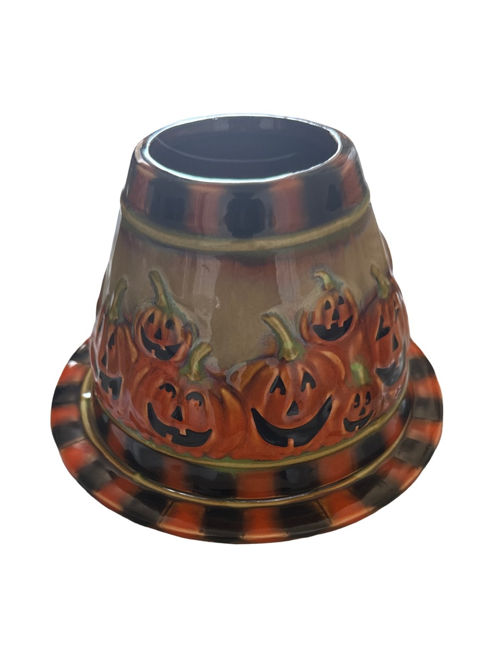 Yankee Candle Halloween Pumpkin Patch Ceramic Candle Holder With Plate